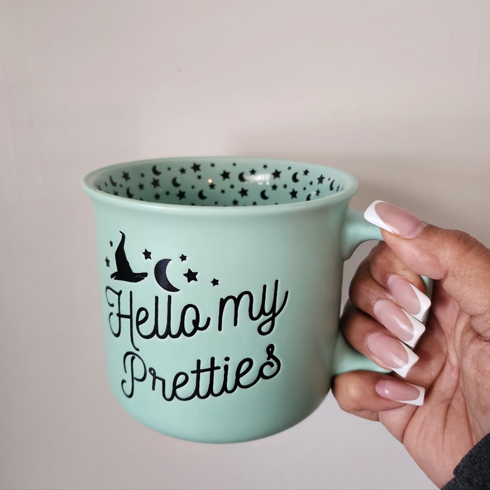 Mint Green Witchy Mug Hello My Pretties - Large Mug